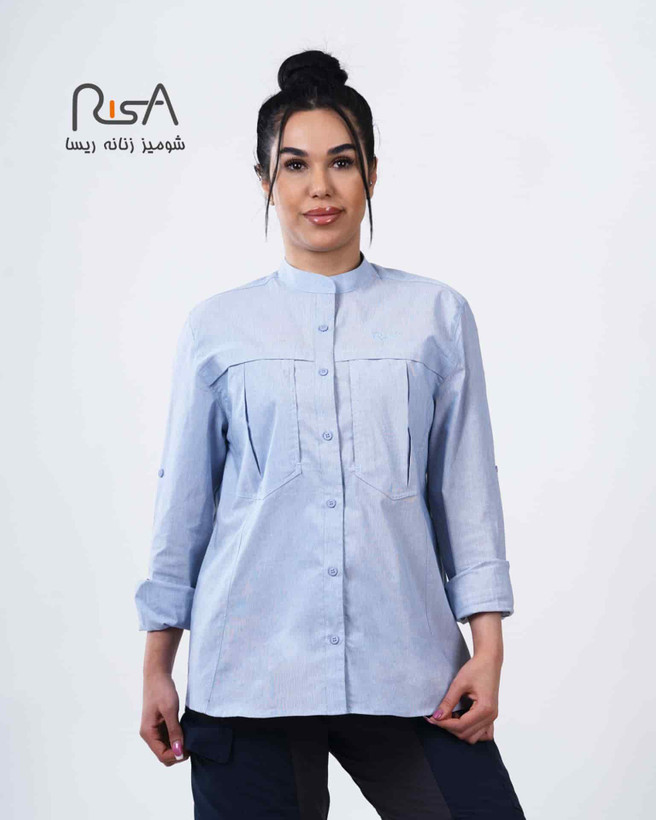 شومیز طبیعتگردی ریسا بانوان کد 2617 (یقه دیپلمات)